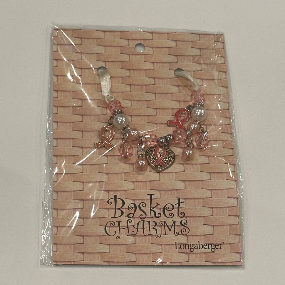 Longaberger Pink and Silver Basket Charm